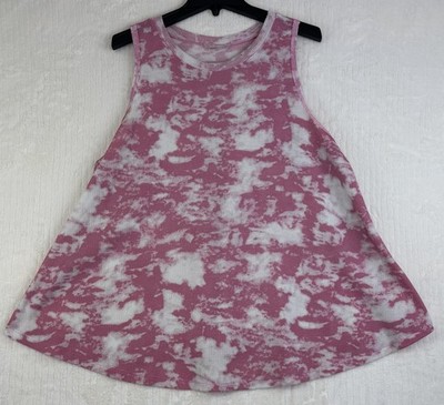 Ces Femme Sleeveless Tie-Dyed Flowy Pink & White Plus Size 2X Summer Top