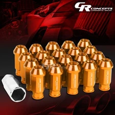 FOR DTS/STS/DEVILLE/CTS 20X ACORN TUNER ALUMINUM WHEEL LUG NUTS+LOCK+KEY ORANGE