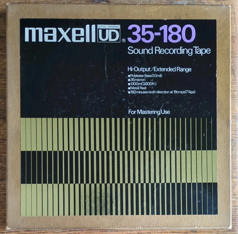 MAXELL UDXL 35-180B • BANDE MAGNETIQUE + BOBINE • RECORDING TAPE • 26