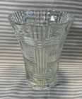 Vintage Anchor Hocking Clear Glass Basket Weave Vase - 6.75” x 5.5” - Excellent
