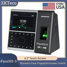 ZKTeco iFace302-S Face Fingerprint Recognition Time Clock (No Monthly Fee)