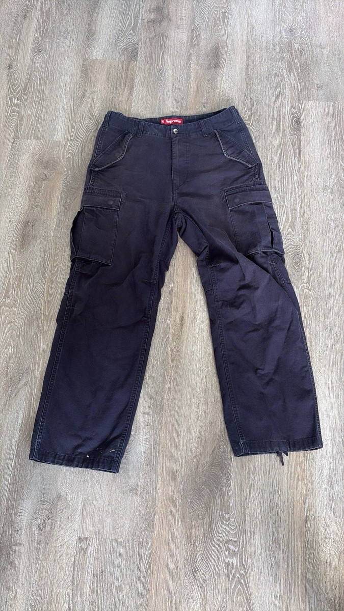 Supreme Cargo Pants Navy FW25 Size 30 | eBay