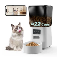 Automatic Cat Feeder with Camera, 5L Smart Dog Food Dispenser with App Contro...