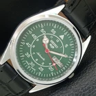 JAPAN VINTAGE REFURBISHED SEIKO 5 AUTOMATIC 6309A MENS GREEN WATCH a442257-1