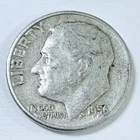 1956 Roosevelt 10c Dime 90% Silver Circulated Coin #7817
