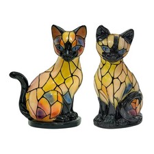 Cat Lamp - Stained Glass Resin 3D Nightlight Vintage USB Decorative Table Lamp