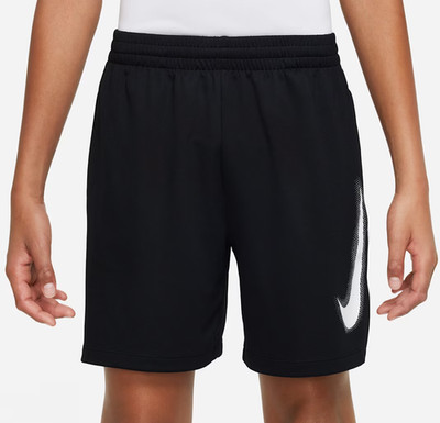 Nike Boy's (Kids) Black/White Graphic Training Shorts (DX5361-010) Sizes M/L/X