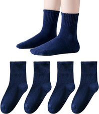 Unisex Kids Crew Socks Soft Cotton Seamless School Socks for Girls Boys Dress So