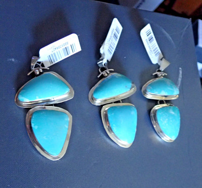 Chaco Canyon Freeform Kingman Türkis Anhänger Orig 299 $ HSN