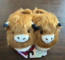Moon Cake Womens Faux Fur Memory Foam Slippers New Sz M 7/8 Cow