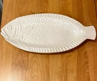 VTG McCoy White Ceramic Glazed Fish Serving Platter Oven Proof 9375 USA 1970s