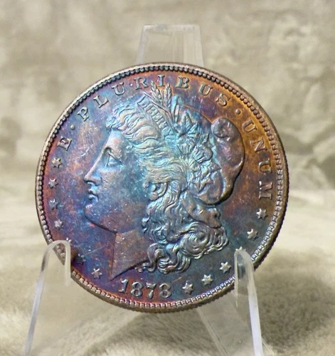 1878 S MORGAN DOLLAR *DMPL* GEM BU MONSTER TONER CD TONED LOT #2619