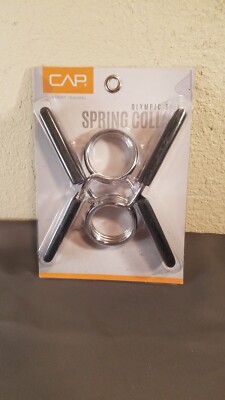 New CAP Weight Training 2pc 2 Inch Olympic Spring Collars Plastic Grips