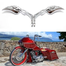 DREAMIZER Chrome Motorcycle Universal Teardrop Rear View Mirrors Compatible f...