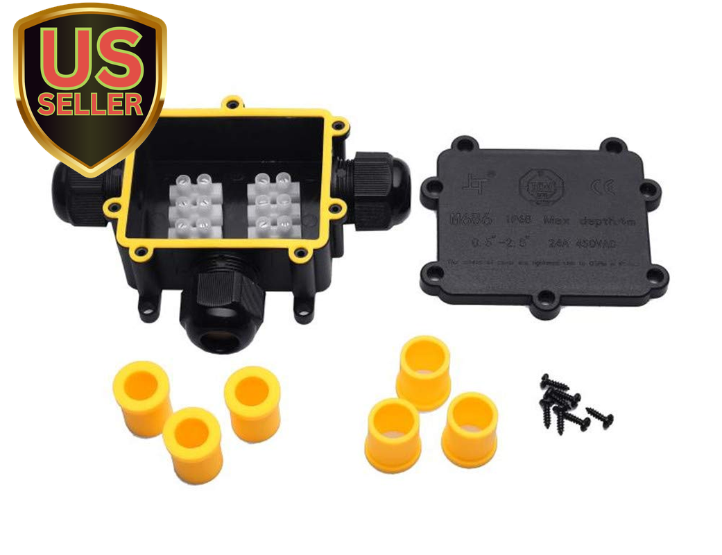 Junction Box Outdoor Waterproof IP68 3 Way Plug Line M25 Coaxial Cable Connec...