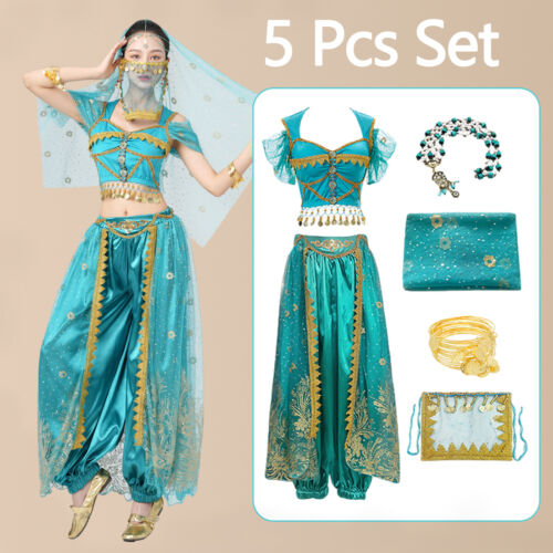 Women Costume Halloween Dress up Fancy Birthday Theme Party Role Play 5 Pcs Set - Picture 1 of 28