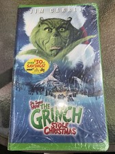 New  How the Grinch Stole Christmas  Jim Carrey VHS 2001 Slip Cover Rare NEW