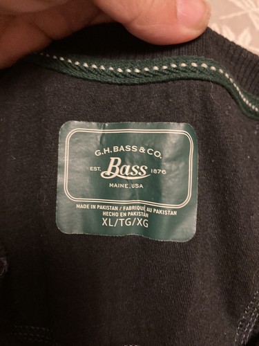 Bass Mens thermal shirt pullover black size XL long sleeve - Picture 5 of 8
