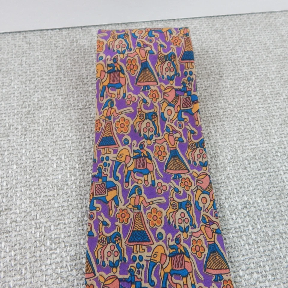 Corbata de seda vintage Loris Azzaro arte hecha en Francia corbata negocio Foto 4 de 4