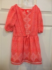 GB Girl Dress Size 4 Orange and white Lined NWT