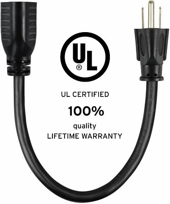 #ad Premium Electric Cable Power Extension Cord 1#x27; 1 Ft UL CE Listed FREE Ship USA $6.25