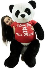 Giant Stuffed Panda 60 Inch Soft 5 Foot Teddy Bear, I Love You This Much