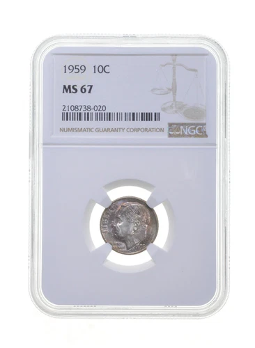 MS67 1959 Roosevelt Dime - Graded NGC Toned *4290