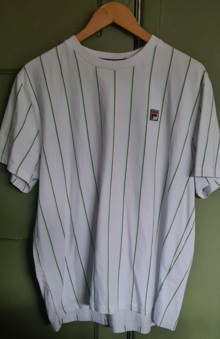 T shirt uomo Fila bianca Lee spilla a righe XL