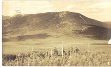 REAL PHOTO POSTCARD TURNER MOUNTAIN FROM BASIN POND BAXTER PARK MAINE RPPC 1942