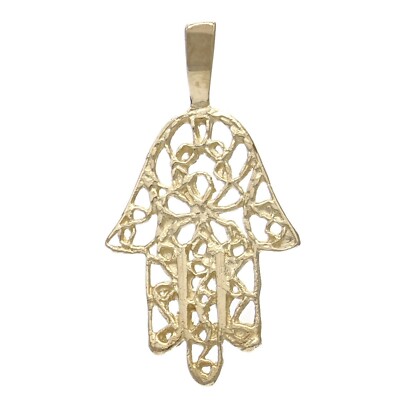 Lucchetta - 585 Gold Hamsa Fatima Hand Pendant, 0.47x0.66in - Faith And Protection - Women's Charms And Pendants Jewellery - Made In Italy - Foto 10