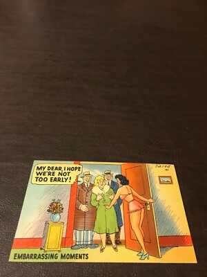 EARLY HUMOR UNPOSTED POSTCARD - MY DEAR, I HOPE WE'RE NOT TOO EARLY!