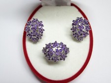 Silver set 925, amethysts, 13.79 g., ring size 8,5.