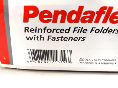 Pendaflex Folders w/Fasteners, 1/3 Cut Tab, Letter, Red, 50/Box