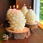 <!--F#f_0-->3D Pine cone Christmas Candle Mold Plaster DIY Xmas Silicone Mould Making Decor<!--F/-->