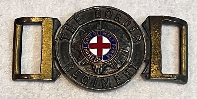 Vintage WW2 UK British Honi Soit Qui Mal y Pense Border Regiment‎ Belt Buckle Vintage WW2 UK British Honi Soit Qui Mal y Pense Border  main image 2