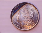 CRESENT TONED 1885 Silver Morgan Dollar BU ,  NICELY Toned !! * Take a looK *