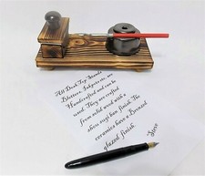 MINI Ink blotter & Calligraphy inkwell on stand desk top ink fountain dip pen