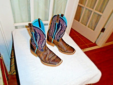 Ariat Kid's Chute Boss Distressed Brown Size 1.5 Square Toe Boots style 10019863