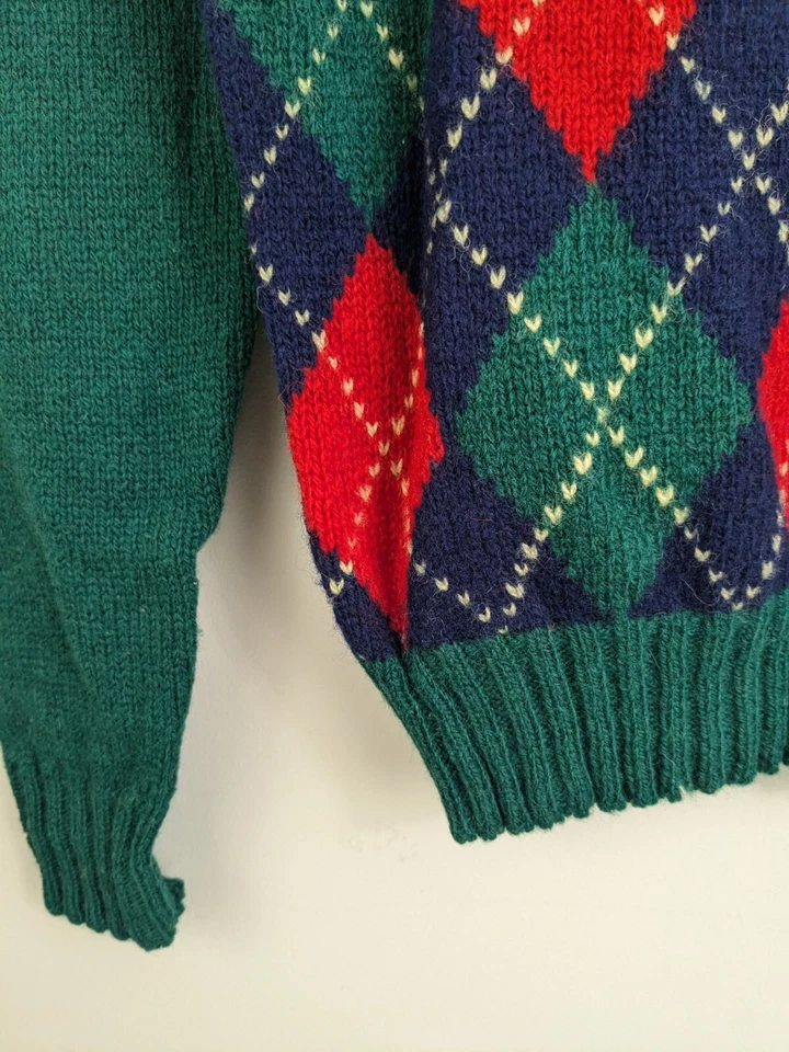 Suéter De Colección Shetland Lana Argyle Verde Rojo Navidad Niños 20 Mujeres S Hiedra Preppy Foto 4 de 4