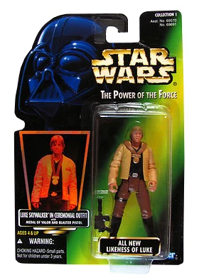 Star Wars POTF Luke Skywalker In Ceremonial Outfit Power of The Force Green Card