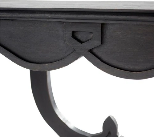 Lacroix Slate Black Hand-Carved Console Table - Picture 3 of 6