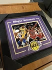 Magic Johnson Signed 8x10 Framed Photo Lakers vs Michael Jordan Auto