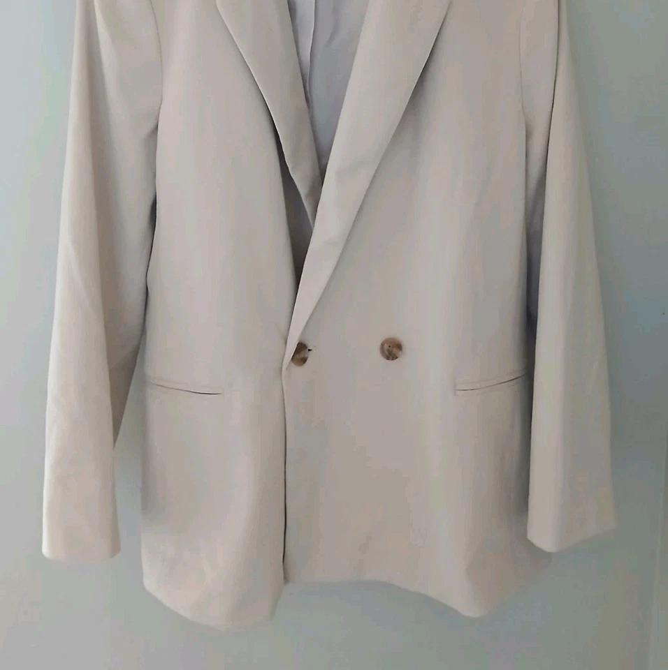 Blazer Banana Republic Franela Traje Talla 16 Oyster Perla Tostado Profesional Foto 4 de 4