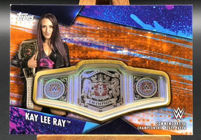 2020 WWE Topps Kay Lee Ray Alba Fyre Championship Plate Patch Orange /50 CPP-KLR