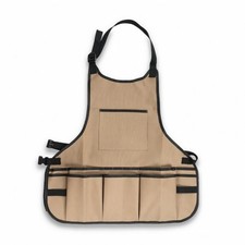Canvas Apron with Pockets Adjustable Tool Apron with Pockets for Gardeners