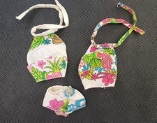 Vintage Mattel 7751 Barbie Hawaiian Outfits Halter Top Bottoms Jeans 1973