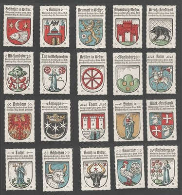 Städte Preußen Westpreußen / Reklamemarke Reklamemarken Konvolut Serie 1910-20