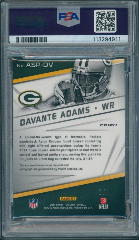 2014 Spectra Davante Adams Aspiring RPA RC Auto Patch Red Prizm /4 Packers - Image 2 of 4