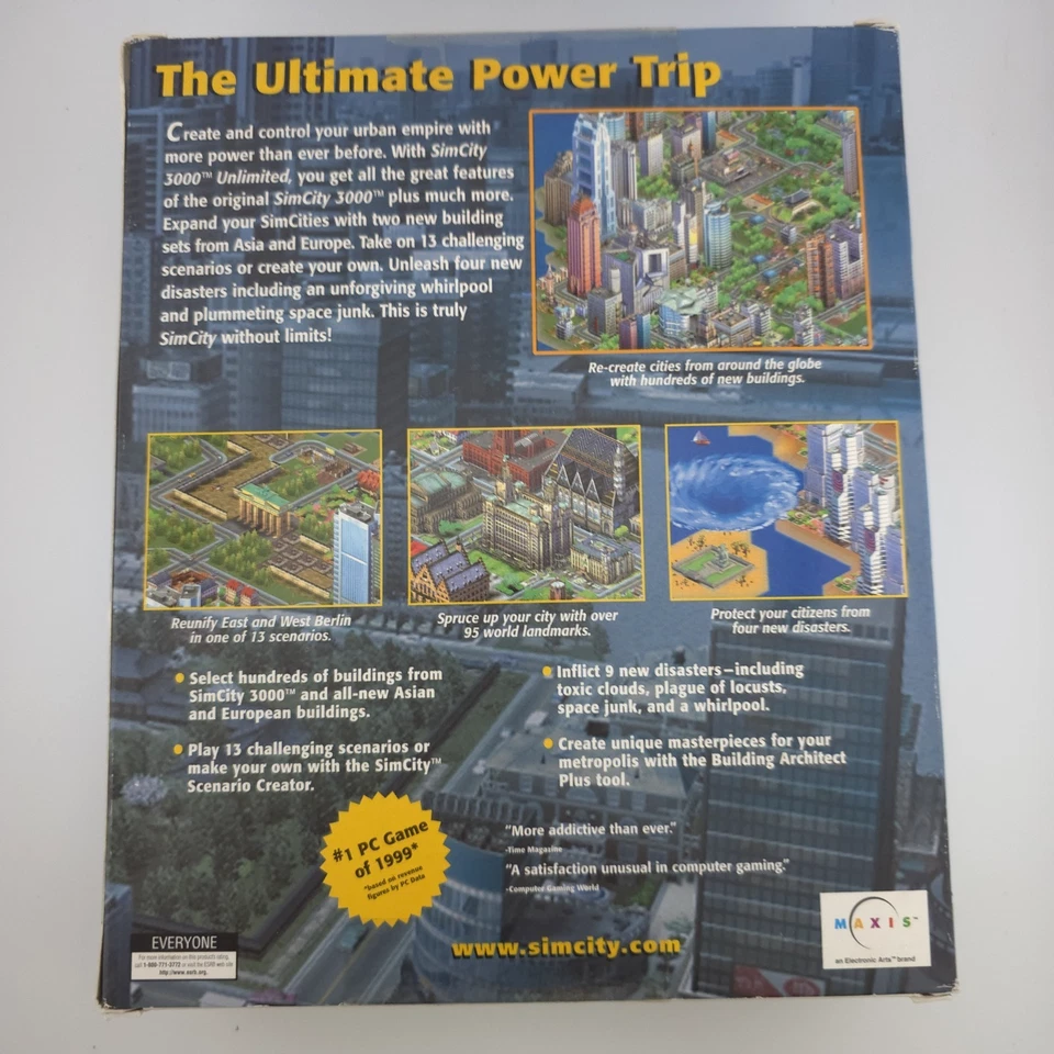 SimCity 3000: Unlimited, 2000, Big Box, New & Sealed - Image 3 of 4