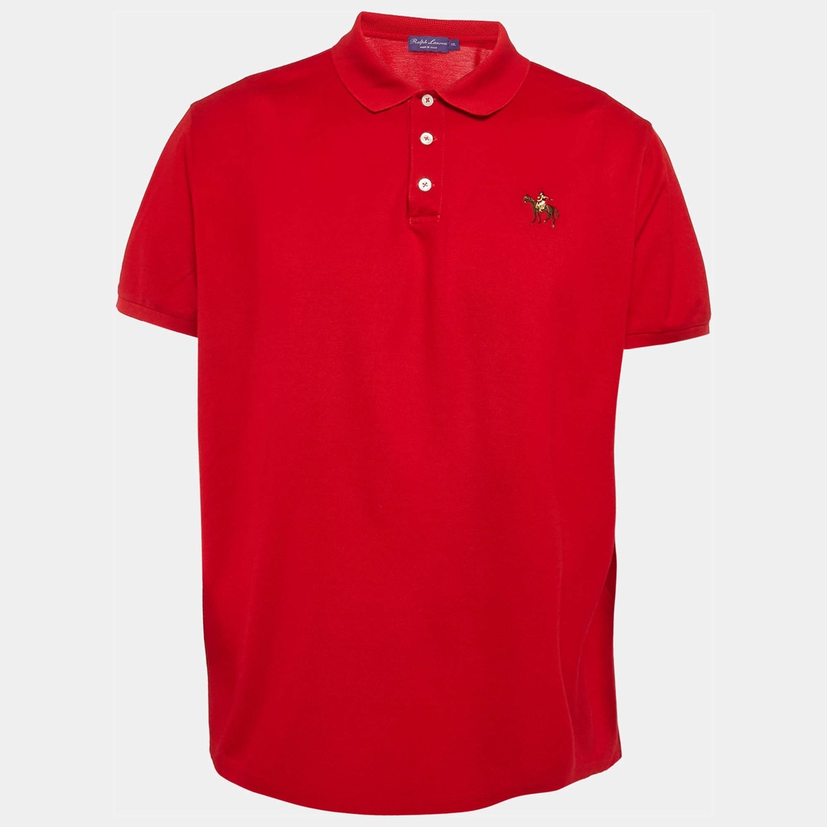 Lauren Ralph ポロ イタリア製 Label Purple LAUREN 最終値下げ！RALPH Purple Horse Equestrian Cotton Piqué Shirt Polo Label トップス